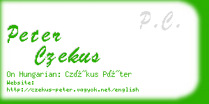 peter czekus business card